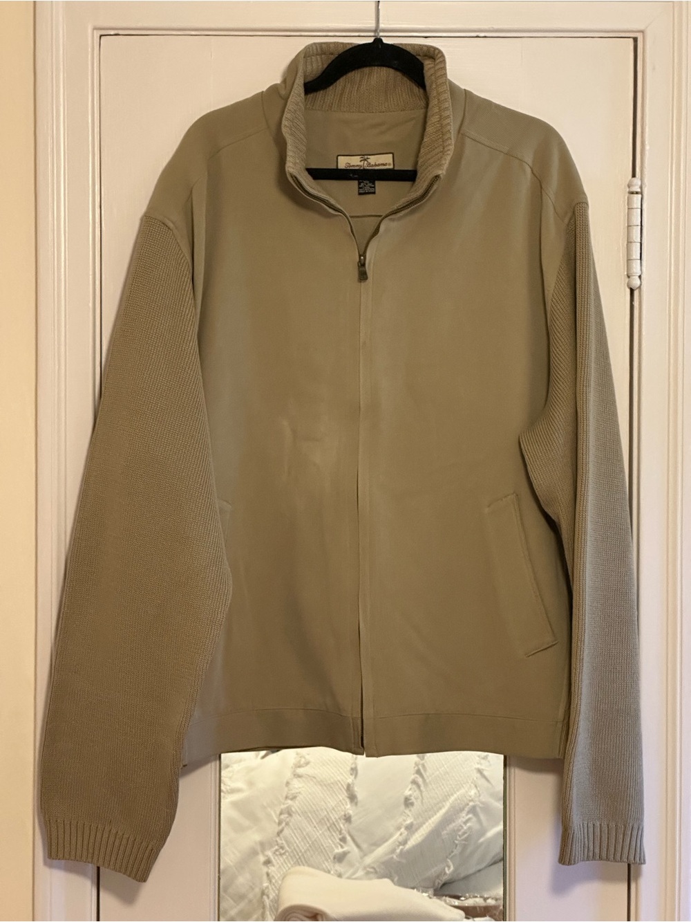 Tommy Bahama Lightweight Zip-Front Jacket in Khaki
